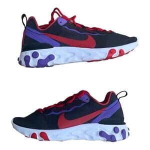 Nike React Element 55 Womenns 7.5 Black Red Purple CQ9903-001  Running Sneakers